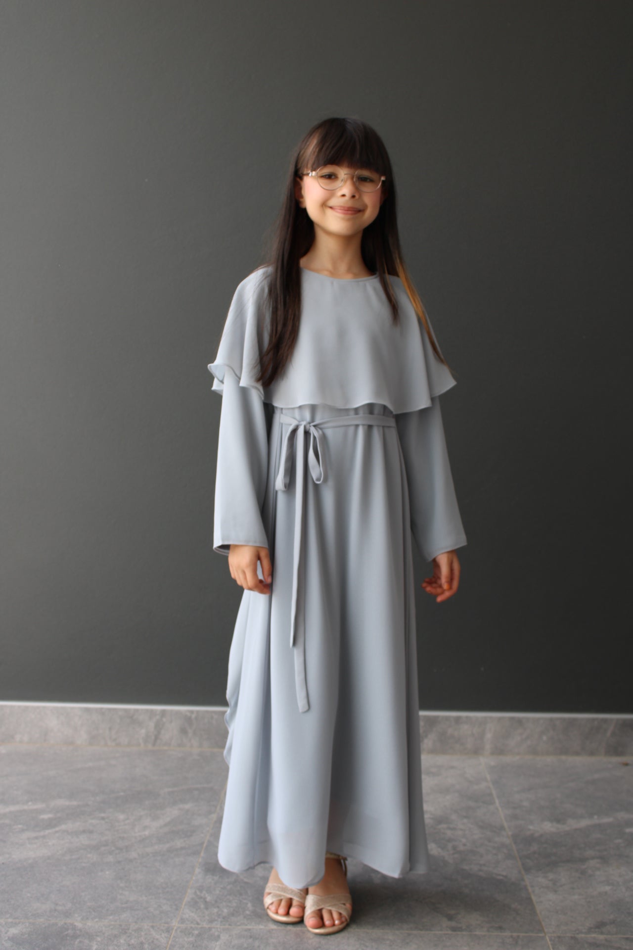 Anneliese Modest Girls Chiffon Dress set